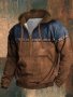 Cool Color Block Retro Hoodies For Men Men's Casual Ethnic Hooded Sweatshirt Streetwear For Winter Fall As Gifts