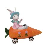 Rabbit Girl In Carrot Car 17X21CM