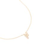 Kids Gold Cubic Zirconia Letter F Necklace