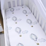 Cot Fitted Sheet Blue Hot Air Balloon O The Places You Will Go Blue Hot Air Balloon Set