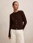 May Crew Neck Cardigan - XL Deep Chocolate