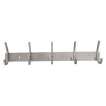 Metal Wall Mount Rack White 5 Hooks