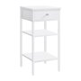 Batan Side Table With 1 Drawer And 2 Storage Shelves White