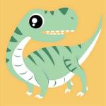 Kids Painting By Numbers - Green Delightful Dinosaur