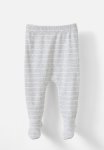 Cotton On Organic Pointelle Footed Legging - Cloud Marle milk Stripe