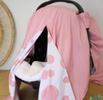 Opel Open Flap Car Seat Cover Pink With Dots