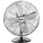 Alva Air 30CM Chrome Metal Desktop Fan - 3 Plastic Blades Radial Grill Oscillate Function Tilt Adjustment Handle For Easy Liftin