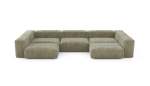 U-shape Sofa - Cord Velours - Khaki - 377CM X 199CM