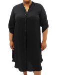 Ladies Plain Shirtdress - 60 Black
