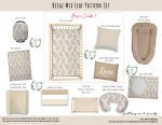 Cot Duvet Bedding Beige Mix Leaf Pattern Set Neutral
