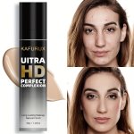 Kafurux Ultra HD Perfect Complexion Full Coverage Foundation 30G 1.05OZ Natural Matte Finish Waterproof Long-lasting Liquid Make