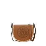 K circle Perforated Saddle -natural tan