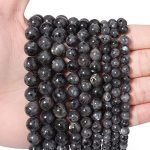 45PCS 8MM Natural Stone Beads Black Larvikite Beads Energy Crystal Healing Power Gemstone For Jewelry Making Diy Bracelet Neckla