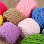 1PC 100G Small Ice Strip Yarn Hook Slippers Hand-woven Handbag Diy Crochet Cushion Hairpin Cute Doll Yarn Brooch Stick Needle Sc