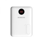 Romoss OM10 10 000MAH Input: Type C|lightning|micro Usb|output: Dual USB Power Bank White