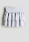 Tiered Jersey Skirt - Light Grey Marl