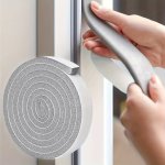 2 Rolls Door Window Sealing Strips Self-adhesive Insulation Foam Tape Sponge Sound-proof Door Window Foam Noise Insulation Exclu