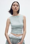 Boat-neck Vest Top - Light Turquoise