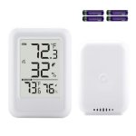 Indoor Outdoor Thermometer Hygrometer Wireless Temperature Humidity Monitor With 330FT Range Remote Sensor Max min Record Swit