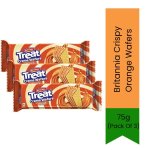 Crispy Wafers Orange Cream Layers Santra Wafer Biscuit 75G Pack Of 3 - Delicate Layered Wafer Biscuits For Kids Tiffin & Dessert