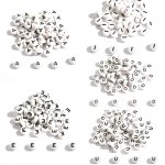 A-r 4 7MM White Acrylic Letters Round Flat Alphabet Spacer Beads For Jewelry Making Handmade Diy Bracelet Necklace Acrylic Beads