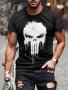 Men's Skull Print T-shirt Casual Short Sleeve Crew Neck Tee Men's Clothing For Outdoor