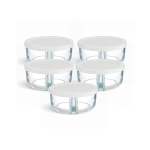 5 Piece 2 Compartment Polar Storage Container Set White