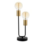 Trophy Metal Table Lamp 2 Light Black Gold Chrome - Chrome