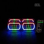 4X6" Bushdoof LED Colour Chasing Headlights Set For