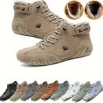 Men's Handmade Hook And Loop Fastener Casual Sneakers Non-slip Breathable Boots