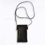 Genuine Leather Cell Phone Pouch - Black Free