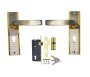 Cylinder Door Lock Set With Gold Border Modern Handles