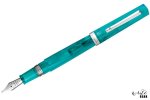 Leonardo Messenger Fountain Pen – Transparent Aqua With Rhodium Trim