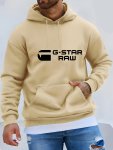 Men's Casual Hooded Sweatshirt With Kangaroo Pocket - 95% Polyester 5% Spandex Knit Fabric Slight Stretch Regular Fit Long Sleev