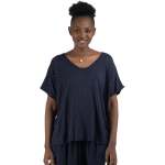 Stud Detail T-Shirt - Navy Free