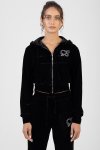 Sissy Boy Womens Velour Athleisure Zip Through Jacket In Black - Black XL