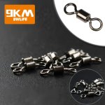 100PCS Fishing Barrel Swivels Stainless Steel Heavy Duty Rolling Swivel Fishing Line Connector For Freshwater And Sea Fishing