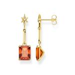 Earrings Orange Stone With Star