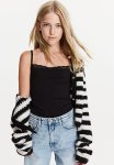 Lace-trimmed Strappy Top - Black