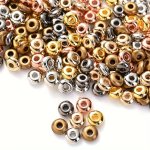 200 400PCS Ccb Spacer Beads Golden Silver Color Loose Beads For Jewelry Making Diy Bracelet Necklace Handcrafts Accessories 5 6M