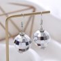 A Pair Of 2 Fashionable Punk Disco Ball Pendant Earrings For Ladies Teenage Girls Oil-drip Ear Jewelry Wedding Gift Jewelry Party Ball Accessories