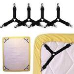 Bed Sheet Clips 4 Pcs Triangle Bed Sheet Straps Clips Mattress Corner Suspenders Grippers