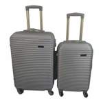 Smte Hard Outer Shell Luggage 2 Piece Silver With Keychain
