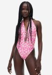 High Leg Swimsuit - Pink Floral