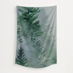 Flower Personalised Fleece Blanket Water Colour Woodlands Tree