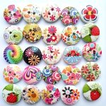 50PCS Vibrant Wooden Buttons For Sewing - Mix Of Colors - Perfect For Crafts And Clothing Accessories