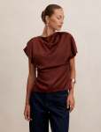 Daya Drape Satin Top - 20 Deep Rust