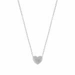Easychic Heart Necklace White Rhodium Finish