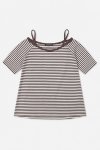 Ladies Striped Cold Shoulder Top