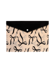 A4 Bow Print Envelope Folder - None Cream